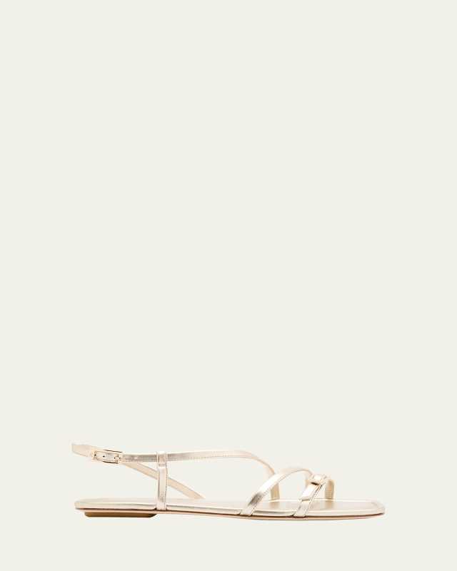 Georgie Metallic Strappy Flat Sandals